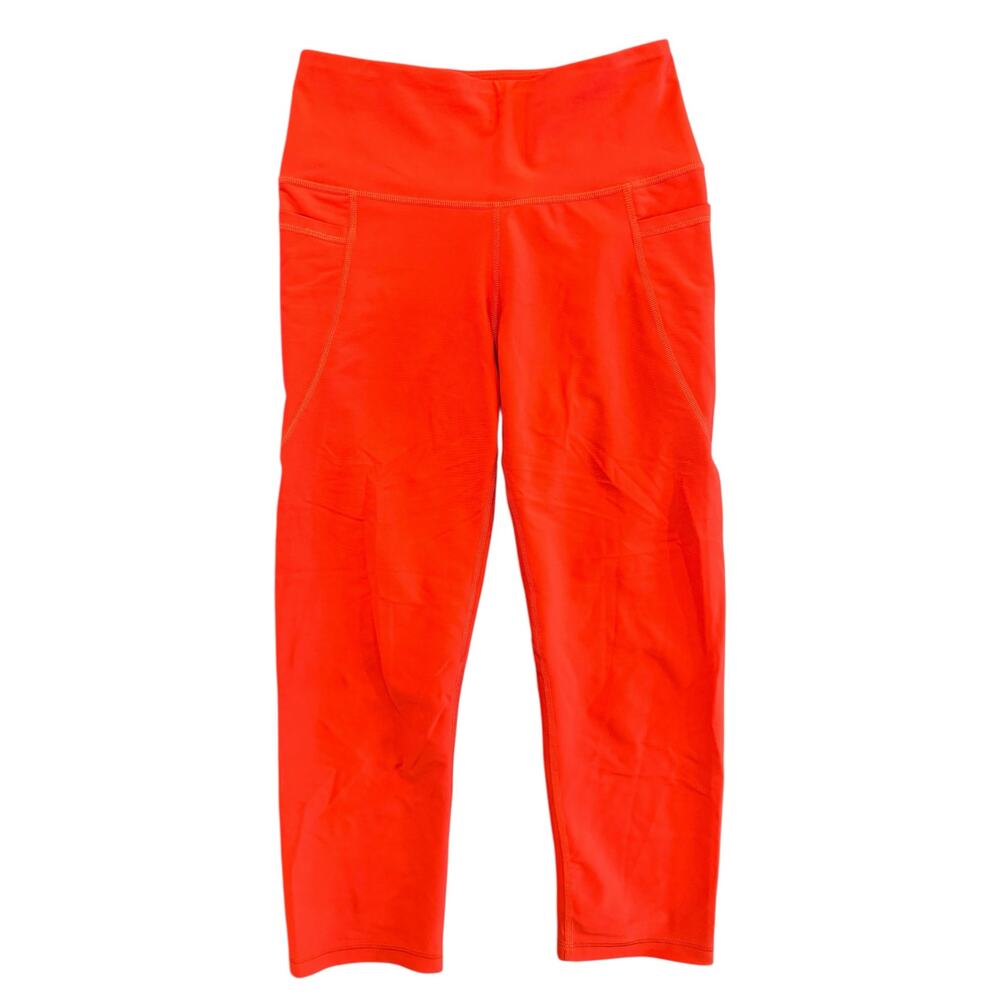 Old Navy Active Red Go-Dry Elevate Leggings High Waist Pockets Women’s Medium - Picture 3 of 7